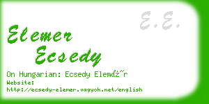 elemer ecsedy business card